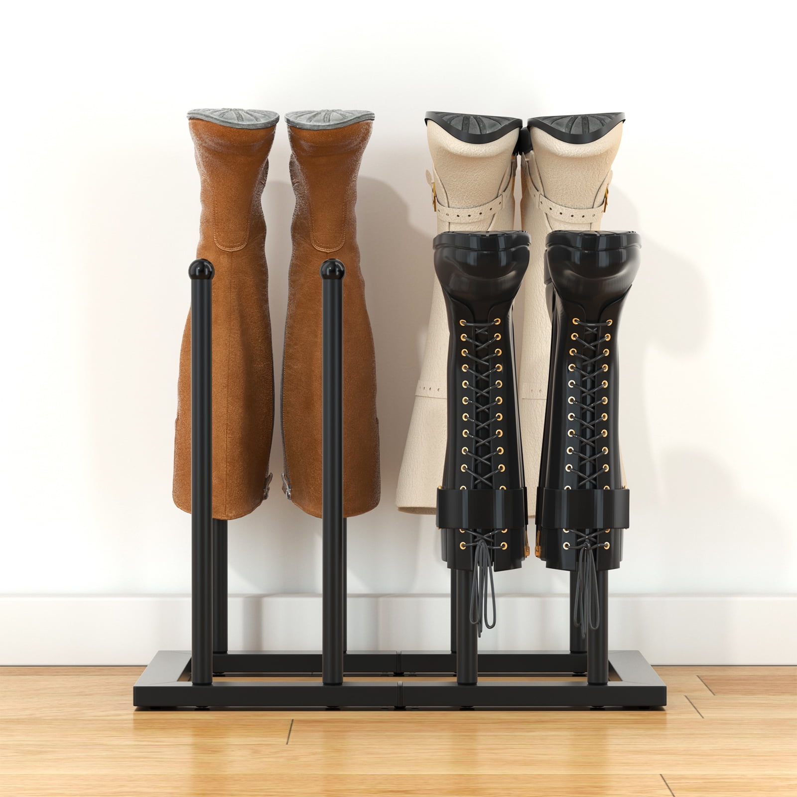 Urban Deco Modern Black Metal Free Standing Shoe Racks Boot Storage for Dorm Room Entryway Bedroom Shoes Cabinet Organizer Fit for 4 Pairs Walmart