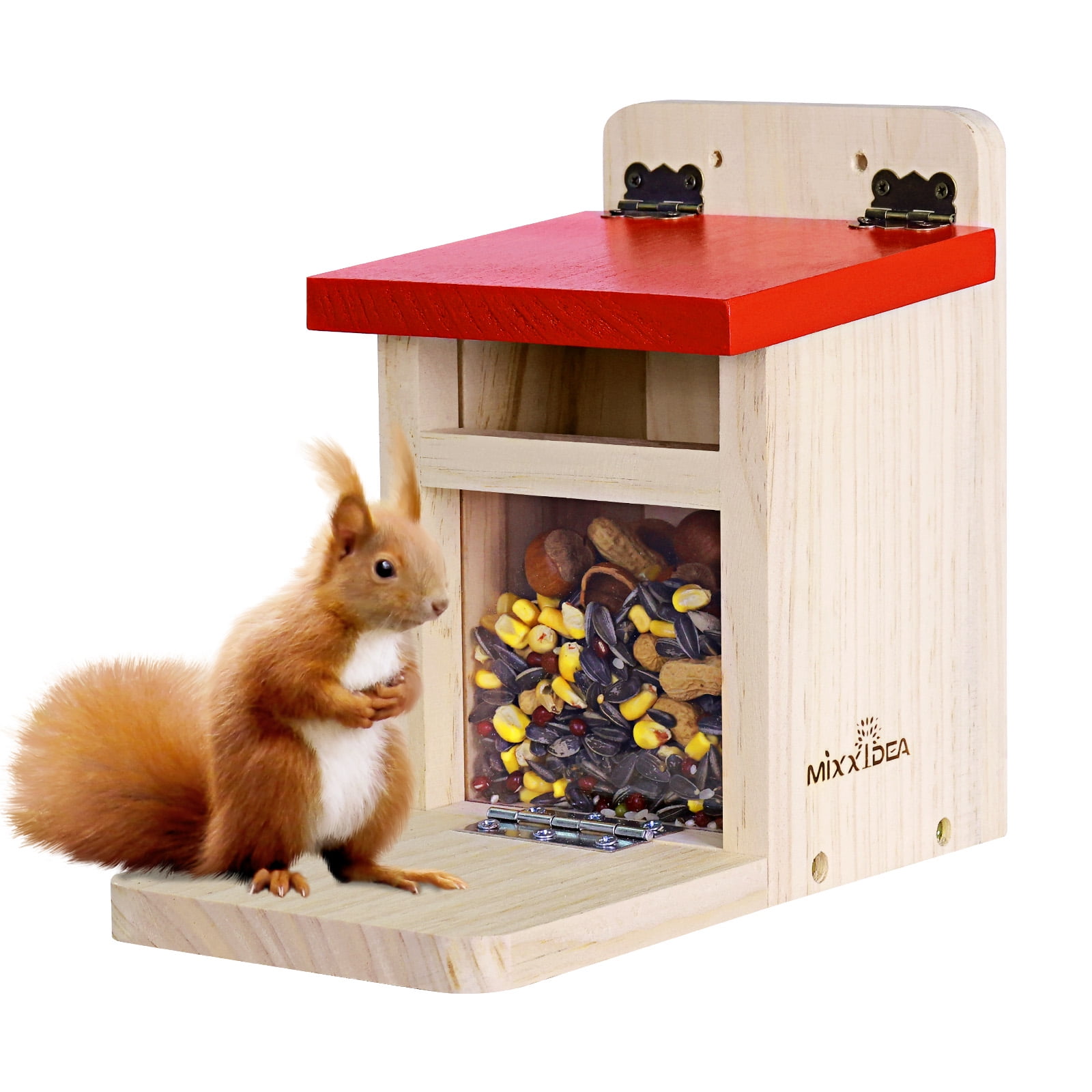 Urban Deco Squirrel Feeders for Outside Garden, Wooden Feeding Station ...