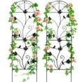 thumbnail image 1 of Urban Deco Trellis for Climbing Plants Outdoor 64"x17" Garden Trellis, Plant Trellis for Climbing Rose Vegetable Flower, Lawn, Backyard, Black Metal Trellis – Pack of 2, 1 of 8