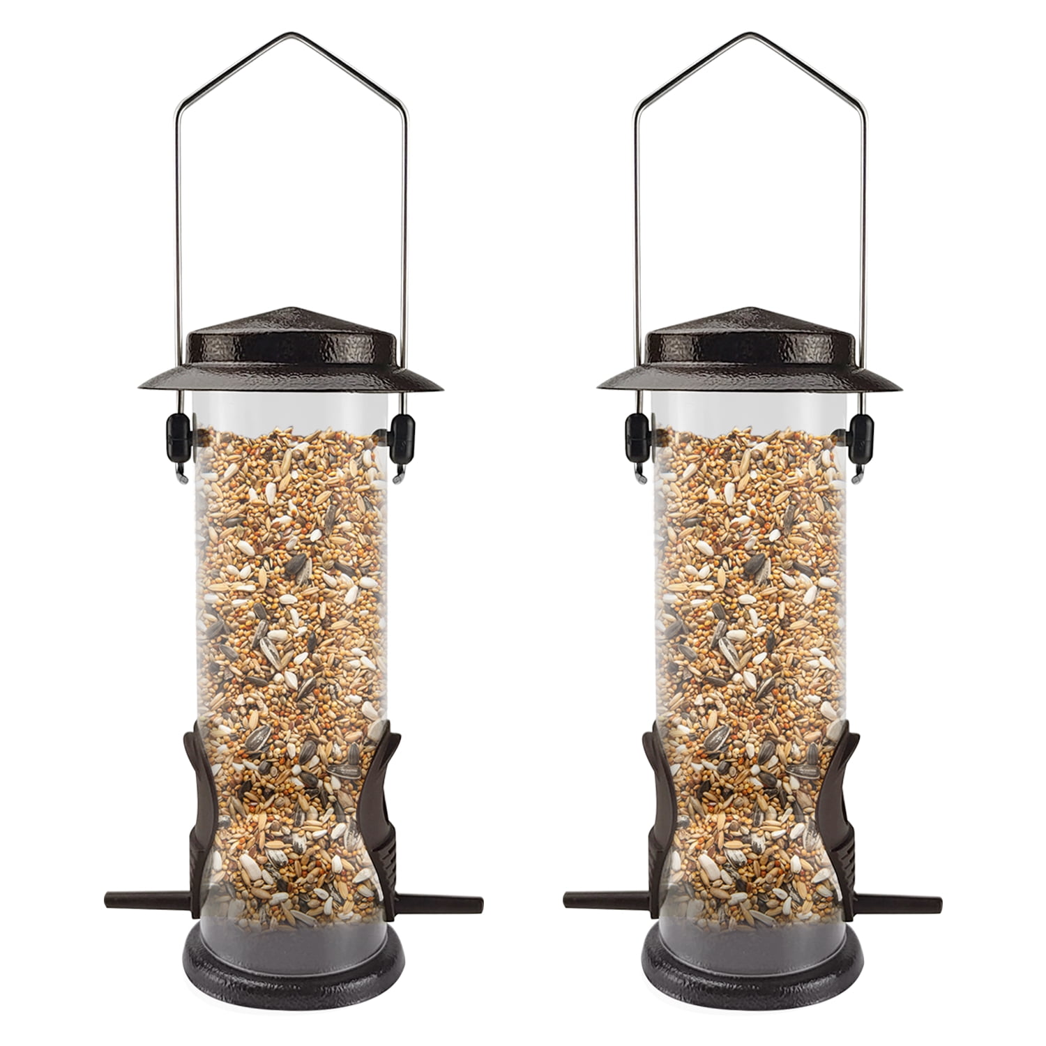 Urban Deco Wild Bird Feeders for Outdoors Hanging 2 Pack Stainless