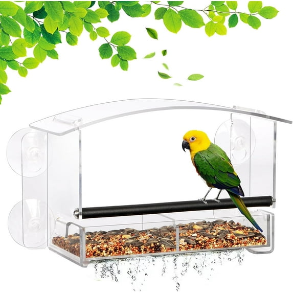 Urban Deco Window Bird Feeder with strong suction cups bird feeders for small birds Bird House for Outside Acrylic Window Bird Feeder for Garden, Outdoor