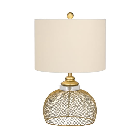 Urban Designs Eugenia Golden Metal Cage Table Lamp