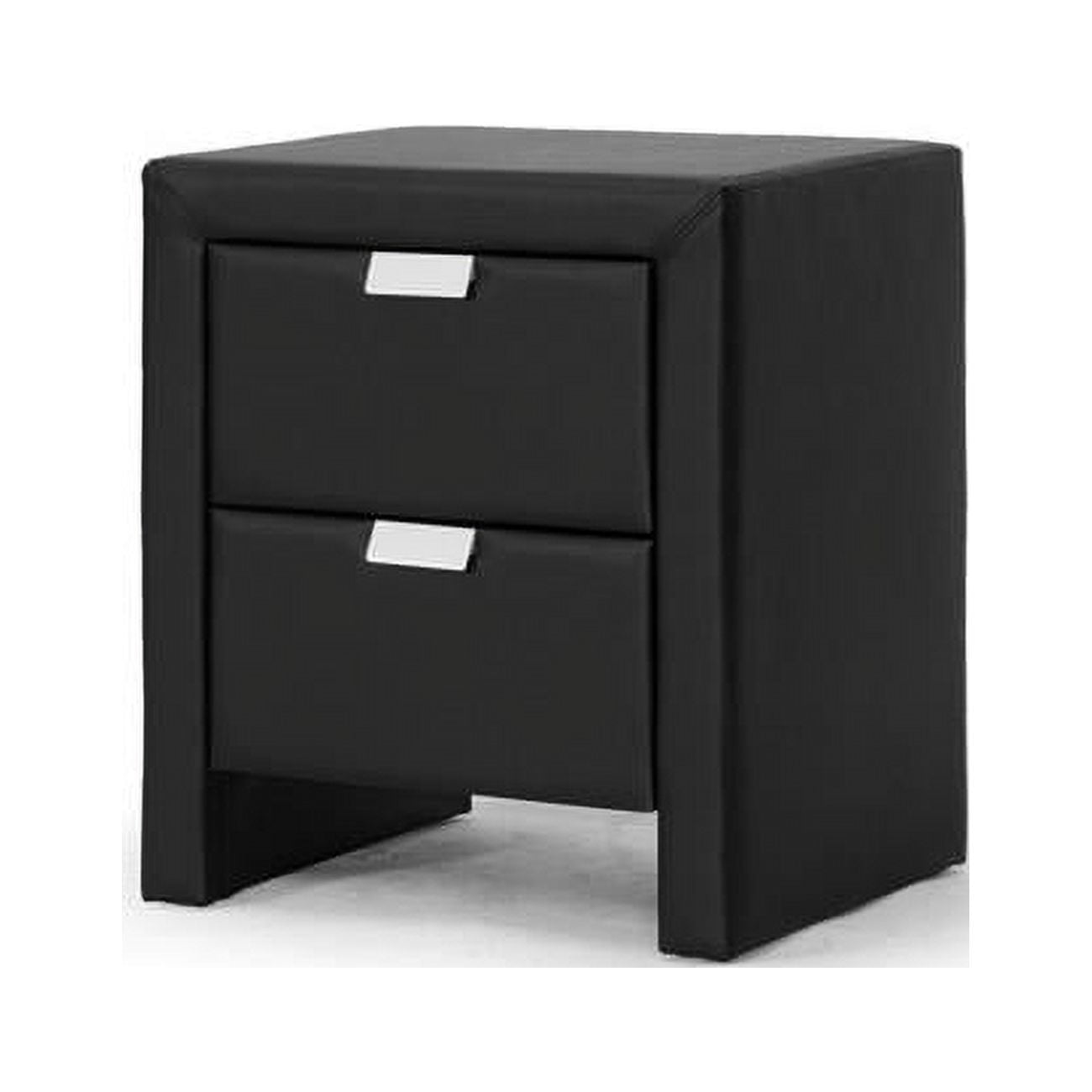 Urban Designs 370019 22 in. Frey Black Upholstered Modern Nightstand