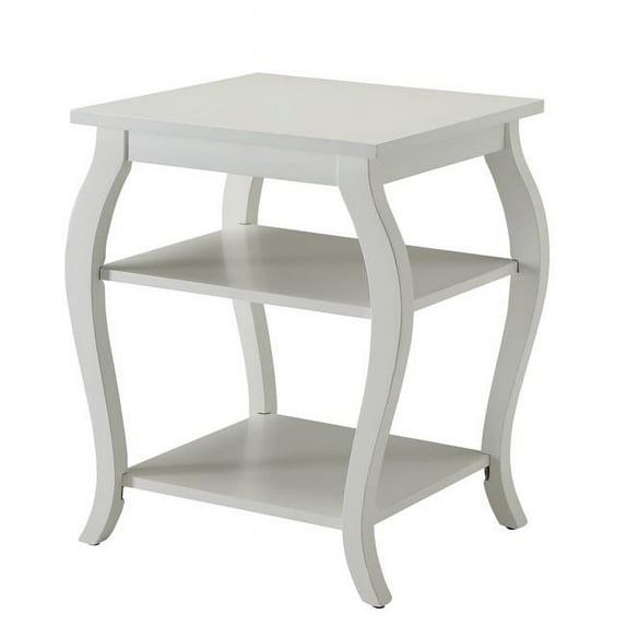 Urban Designs 4782828 Belding Collection 2-Shelf End Table, White