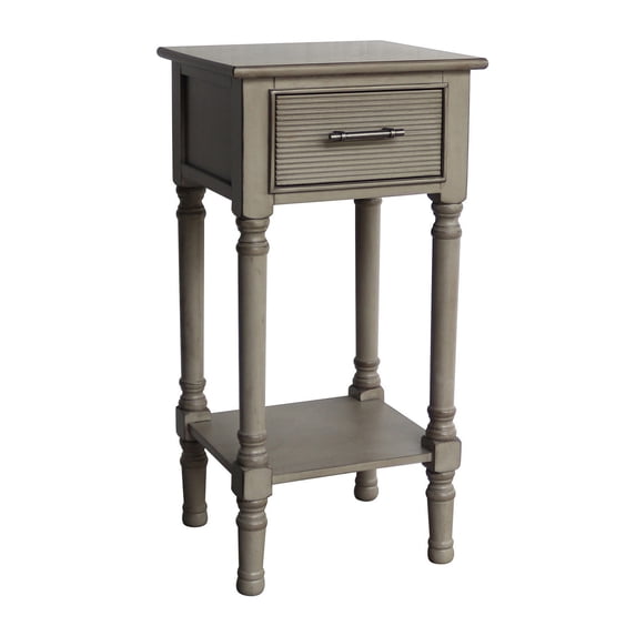 Urban Designs French Country End Accent Table With Storage - Grey - 28" H x 14" L x 14" W