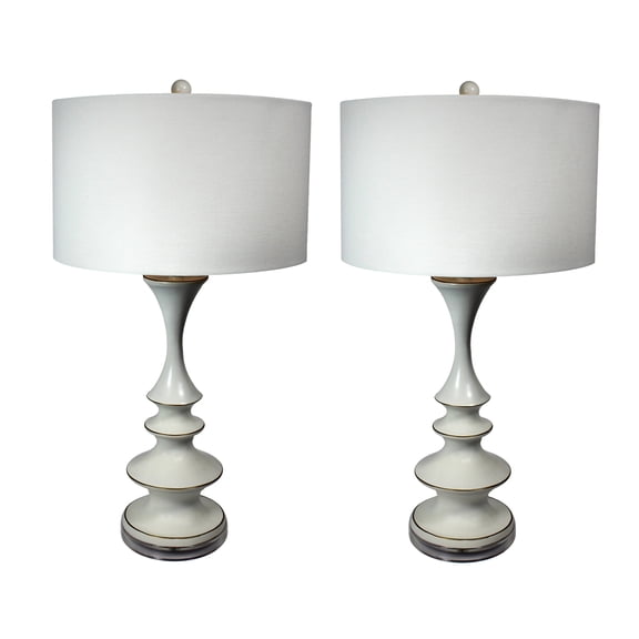 ecWorld Enterprises, Inc Verano Tall Contemporary White Table Lamp - Set of 2 - 30 inches