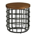 thumbnail image 1 of Urban Designs Carie Black Textured Finished Metal Distressed Wood Accent Table, 1 of 4