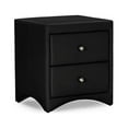 thumbnail image 1 of Urban Designs Dorian Black Faux Leather Upholstered Modern Nightstand, 1 of 5