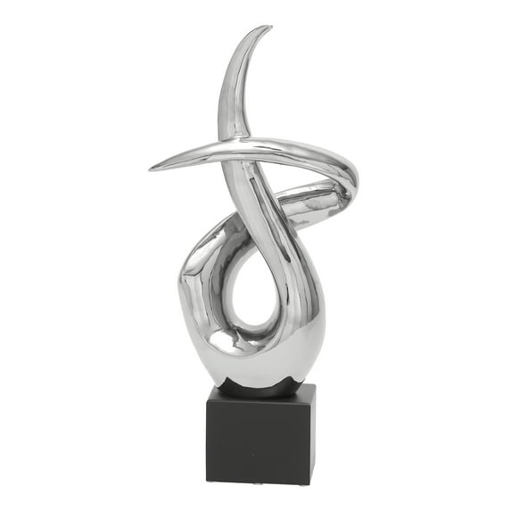Urban Designs Modern 22" Silver Abstract Swirl Table Sculpture Decor