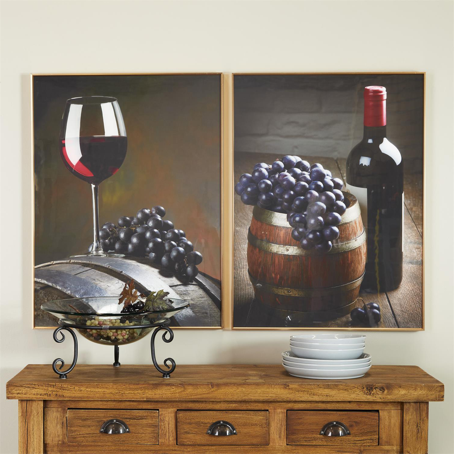 Urban Designs Wine Tasting 31" H x 23" W Framed Wall Art Decor Set of 2 ...