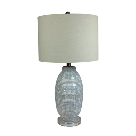 Urban Designs Rocco Grey Glazed Ceramic Handcrafted Table Lamp