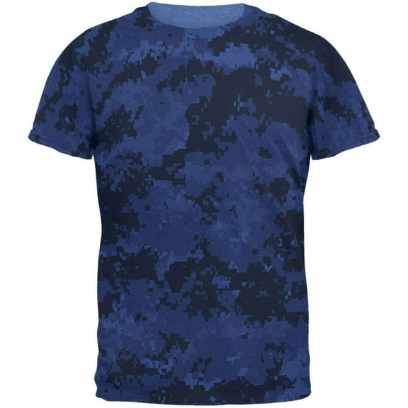 Urban Digital Camo All Over Heather Blue Adult T-Shirt - Large