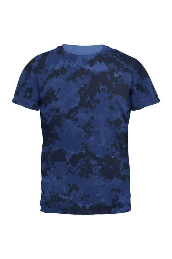 Urban Digital Camo All Over Heather Blue Adult T-Shirt - Large