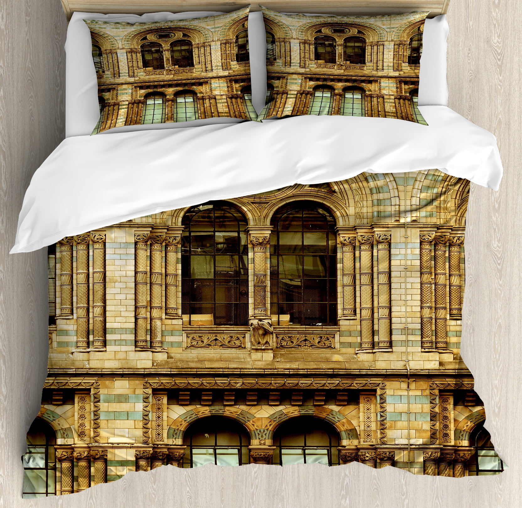 Urban Duvet Cover Set, Historical Architecture European City Building