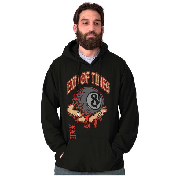 Urban End of Time 8 Ball Eyeball Unisex Plus Fleece Graphic Hoodie Brisco Brands 3X