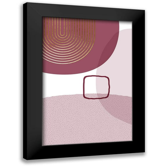 Urban Epiphany 11x14 Black Modern Framed Museum Art Print Titled - Abstract Minimalist Burgundy Gold 2