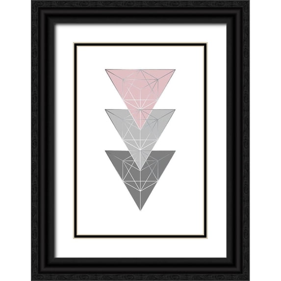 Urban Epiphany 11x14 Black Ornate Wood Framed with Double Matting Museum Art Print Titled - Pink Grey 3