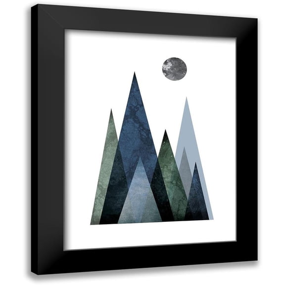 Urban Epiphany 12x14 Black Modern Framed Museum Art Print Titled - Scandi Blue Hunter Mountains 2