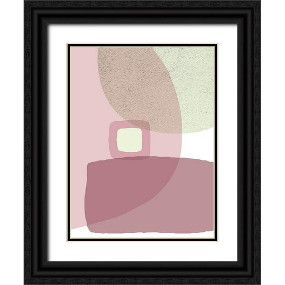 Urban Epiphany 12x14 Black Ornate Wood Framed with Double Matting Museum Art Print Titled - MidCentury Ranunculus Tones 5