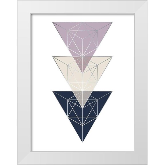Urban Epiphany 12x14 White Modern Wood Framed Museum Art Print Titled - Geo Triangle SoftLuxe