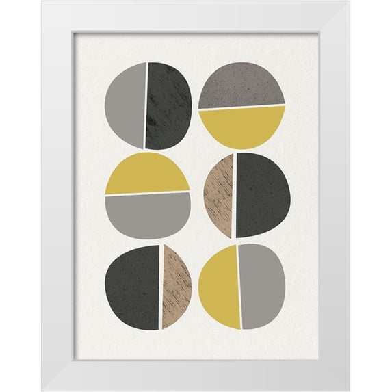 Urban Epiphany 12x14 White Modern Wood Framed Museum Art Print Titled - Mid Century Abstract Circle 10