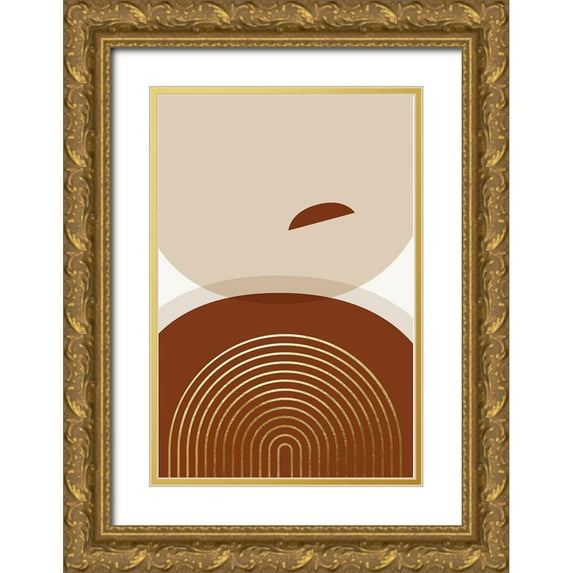 Urban Epiphany 13x18 Gold Ornate Wood Framed with Double Matting Museum Art Print Titled - Mid Century Boho Minimalist 3