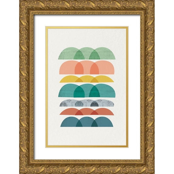 Urban Epiphany 13x18 Gold Ornate Wood Framed with Double Matting Museum Art Print Titled - Mid Century Brights 7