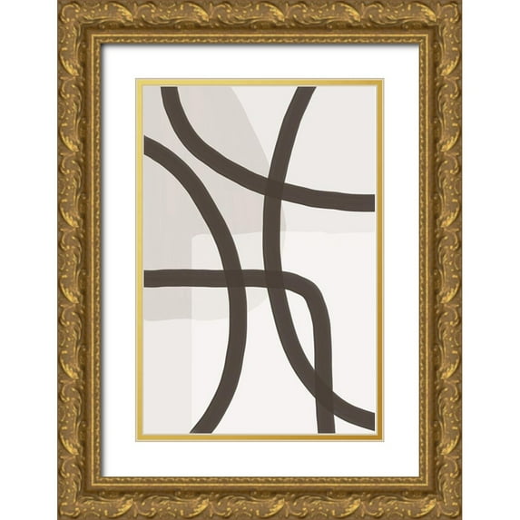 Urban Epiphany 13x18 Gold Ornate Wood Framed with Double Matting Museum Art Print Titled - Minimal Lines 3
