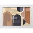 thumbnail image 1 of Urban Epiphany 14x11 White Modern Wood Framed Museum Art Print Titled - Abstract Arches Charcoal Terracotta 2, 1 of 4
