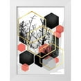 thumbnail image 1 of Urban Epiphany 14x18 White Modern Wood Framed Museum Art Print Titled - Black White Coral Geometric, 1 of 4