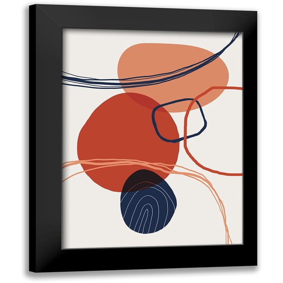Urban Epiphany 15x18 Black Modern Framed Museum Art Print Titled - Abstract Red Clay 5