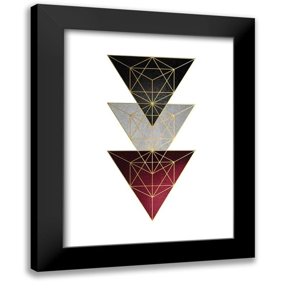 Urban Epiphany 15x18 Black Modern Framed Museum Art Print Titled - Burg Black Geo 3