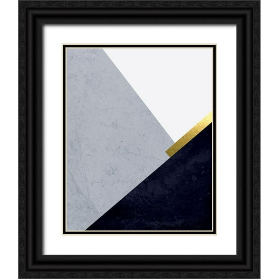Urban Epiphany 15x18 Black Ornate Wood Framed with Double Matting Museum Art Print Titled - Dark Blue Mountains 1