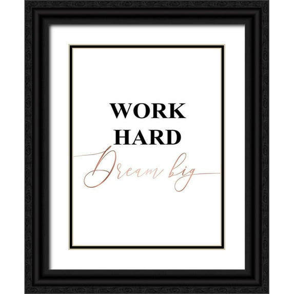 Urban Epiphany 15x18 Black Ornate Wood Framed with Double Matting Museum Art Print Titled - Inspirational Words Rose Gold 2