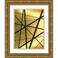 thumbnail image 1 of Urban Epiphany 15x18 Gold Ornate Wood Framed with Double Matting Museum Art Print Titled - Black And Gold Geometric Lines 1, 1 of 4