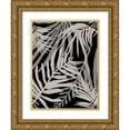 thumbnail image 1 of Urban Epiphany 15x18 Gold Ornate Wood Framed with Double Matting Museum Art Print Titled - Black Glam Leaves 1, 1 of 4
