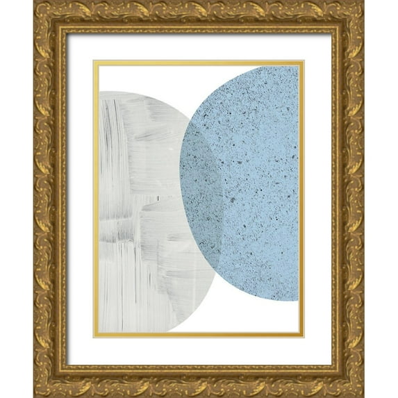 Urban Epiphany 15x18 Gold Ornate Wood Framed with Double Matting Museum Art Print Titled - MidCentury Navy Taupe 6