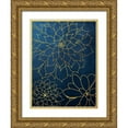 thumbnail image 1 of Urban Epiphany 15x18 Gold Ornate Wood Framed with Double Matting Museum Art Print Titled - Navy Gold Succulent 3, 1 of 4