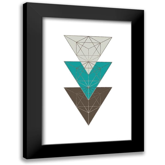 Urban Epiphany 17x24 Black Modern Framed Museum Art Print Titled - Beige Mint Geometric 3
