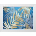 thumbnail image 1 of Urban Epiphany 18x15 White Modern Wood Framed Museum Art Print Titled - Glam Leaves Blue, 1 of 4