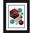 thumbnail image 1 of Urban Epiphany 18x24 Black Ornate Wood Framed with Double Matting Museum Art Print Titled - Teal Yellow Burgundy 2, 1 of 4