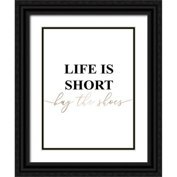 Urban Epiphany 19x24 Black Ornate Wood Framed with Double Matting Museum Art Print Titled - Inspirational Words Rose Gold 3