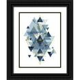 thumbnail image 1 of Urban Epiphany 19x24 Black Ornate Wood Framed with Double Matting Museum Art Print Titled - Navy Gold   Geometric, 1 of 4