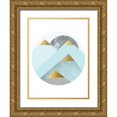 thumbnail image 1 of Urban Epiphany 19x24 Gold Ornate Wood Framed with Double Matting Museum Art Print Titled - Turquoise Gold Mountains, 1 of 4