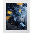 thumbnail image 1 of Urban Epiphany 19x24 White Modern Wood Framed Museum Art Print Titled - Abstract Blue and Gold, 1 of 4