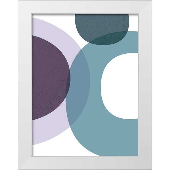 Urban Epiphany 19x24 White Modern Wood Framed Museum Art Print Titled - MidCentury Teal Purple 1