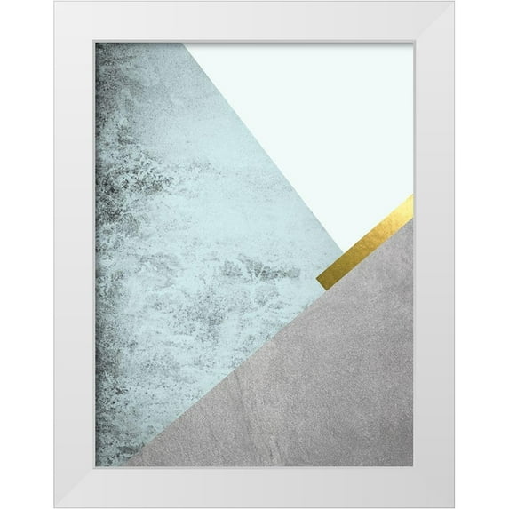 Urban Epiphany 19x24 White Modern Wood Framed Museum Art Print Titled - Turquoise Mountains 1