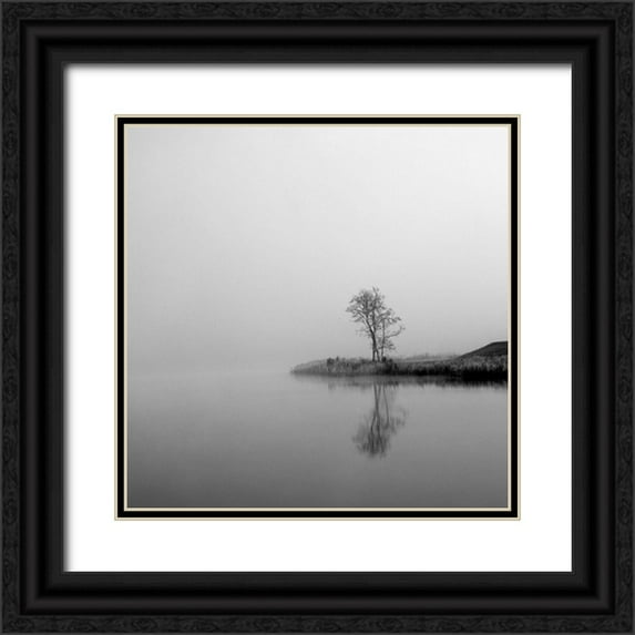 Urban Epiphany 20x20 Black Ornate Wood Framed with Double Matting Museum Art Print Titled - Winter Mist Square