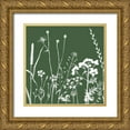 thumbnail image 1 of Urban Epiphany 20x20 Gold Ornate Wood Framed with Double Matting Museum Art Print Titled - Green Flower Spray 2, 1 of 4