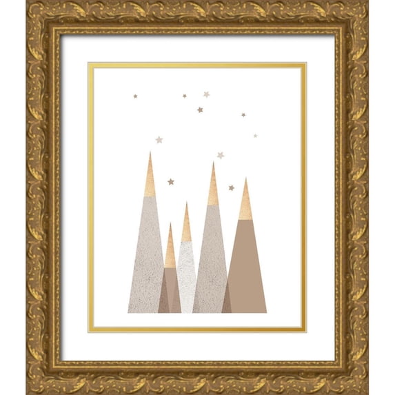Urban Epiphany 20x24 Gold Ornate Wood Framed with Double Matting Museum Art Print Titled - Beige Mountains 3
